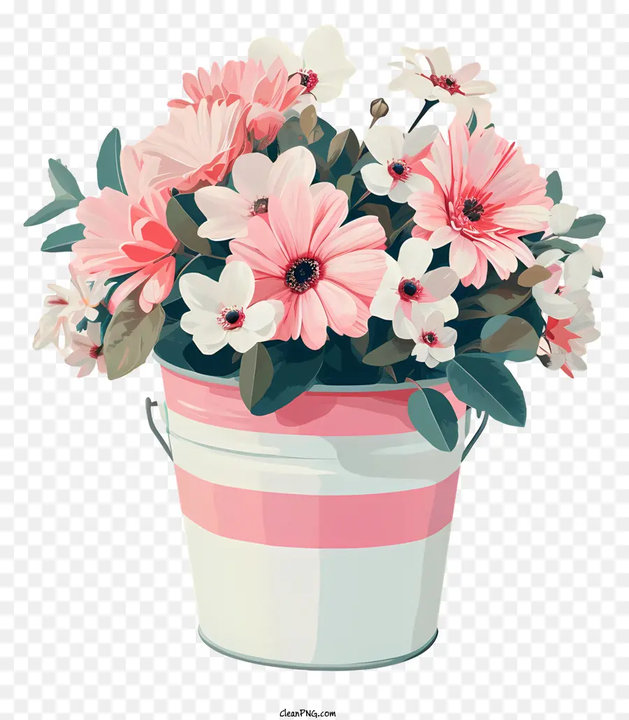 Arte De Flores De San Valentín，Florero PNG