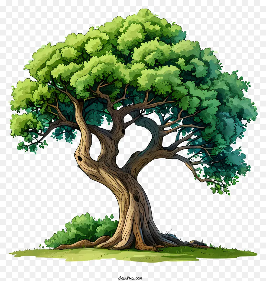 Big árbol De Acuarela，árbol De Roble PNG