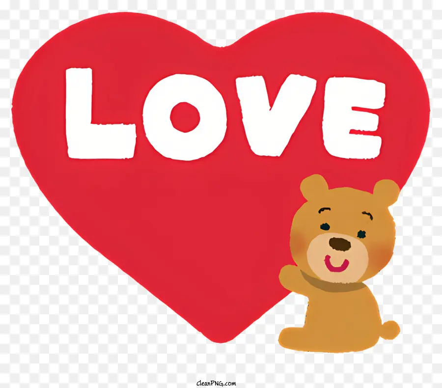 Oso Pequeño，Big Heart Red Heart PNG