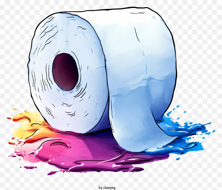 Pinturas Multicolores Pada Del Baño，Papel Higiénico PNG