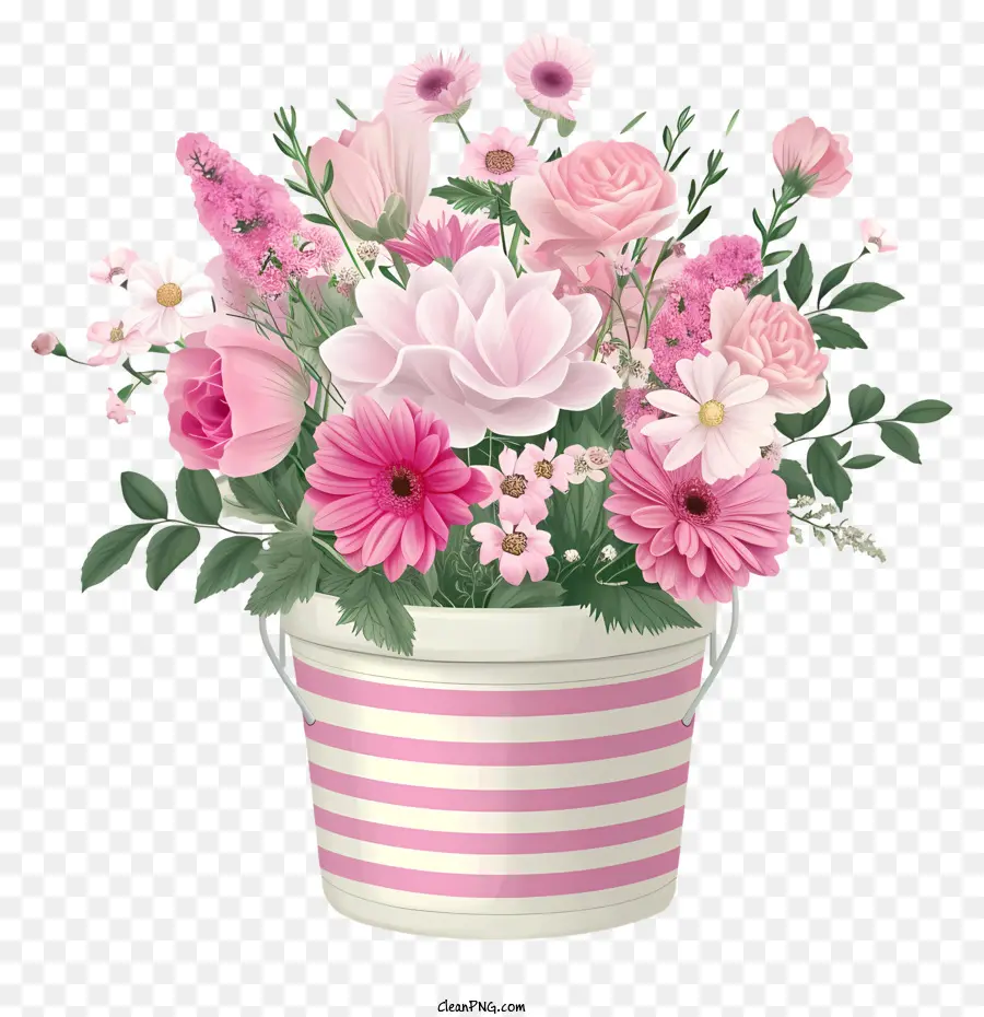 Arte De Flores De San Valentín，Flores De Color Rosa PNG