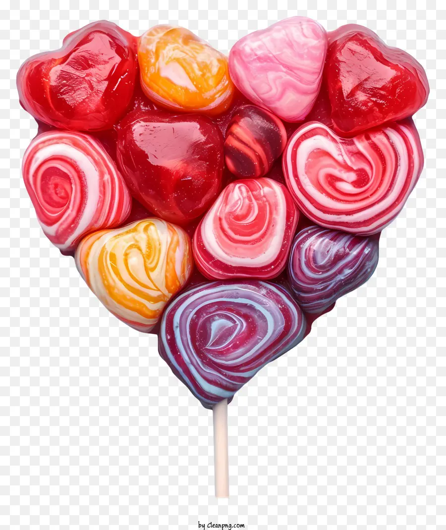 Estilo Candy Heart De Estilo Dibujado A Mano，Lollipop En Forma De Corazón PNG
