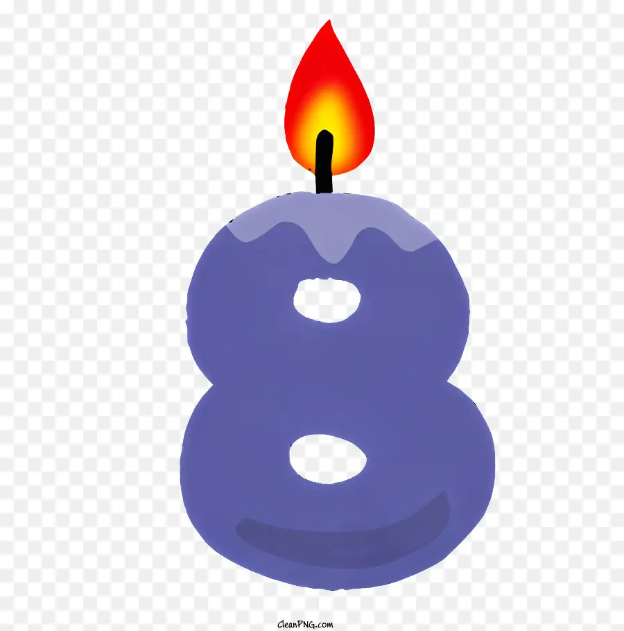 Vela De Cumpleaños，Vela Número 8 PNG