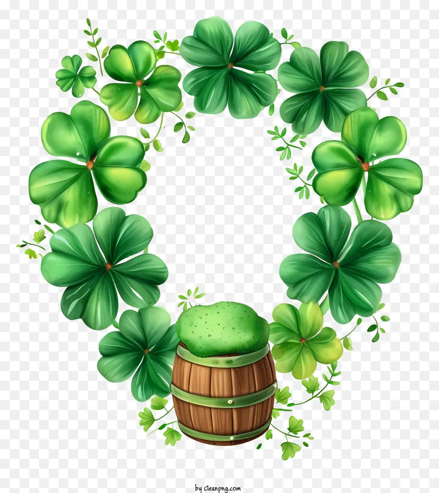 Tablero De San Patricio Acuarela，Corona De Trébol Verde PNG