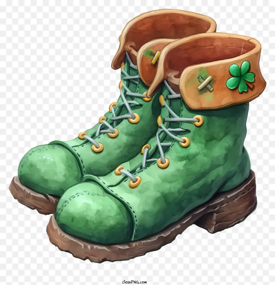 Zapatos De Duende De Estilo Realista，Verde Botas PNG