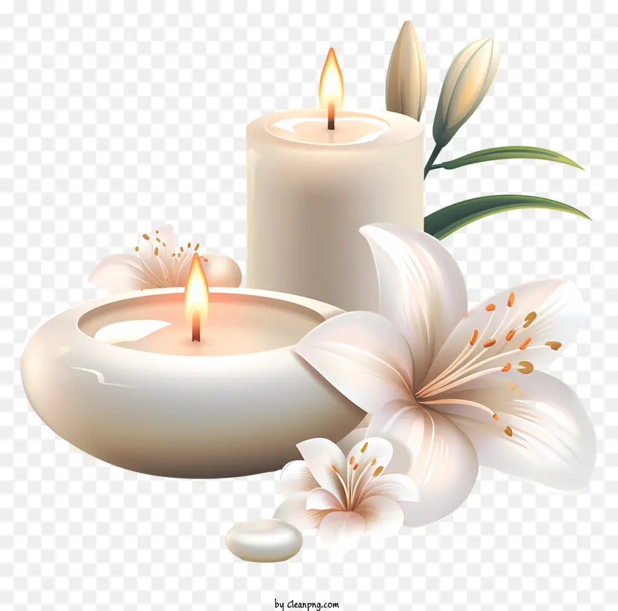 Spa，Vela Y Flor PNG