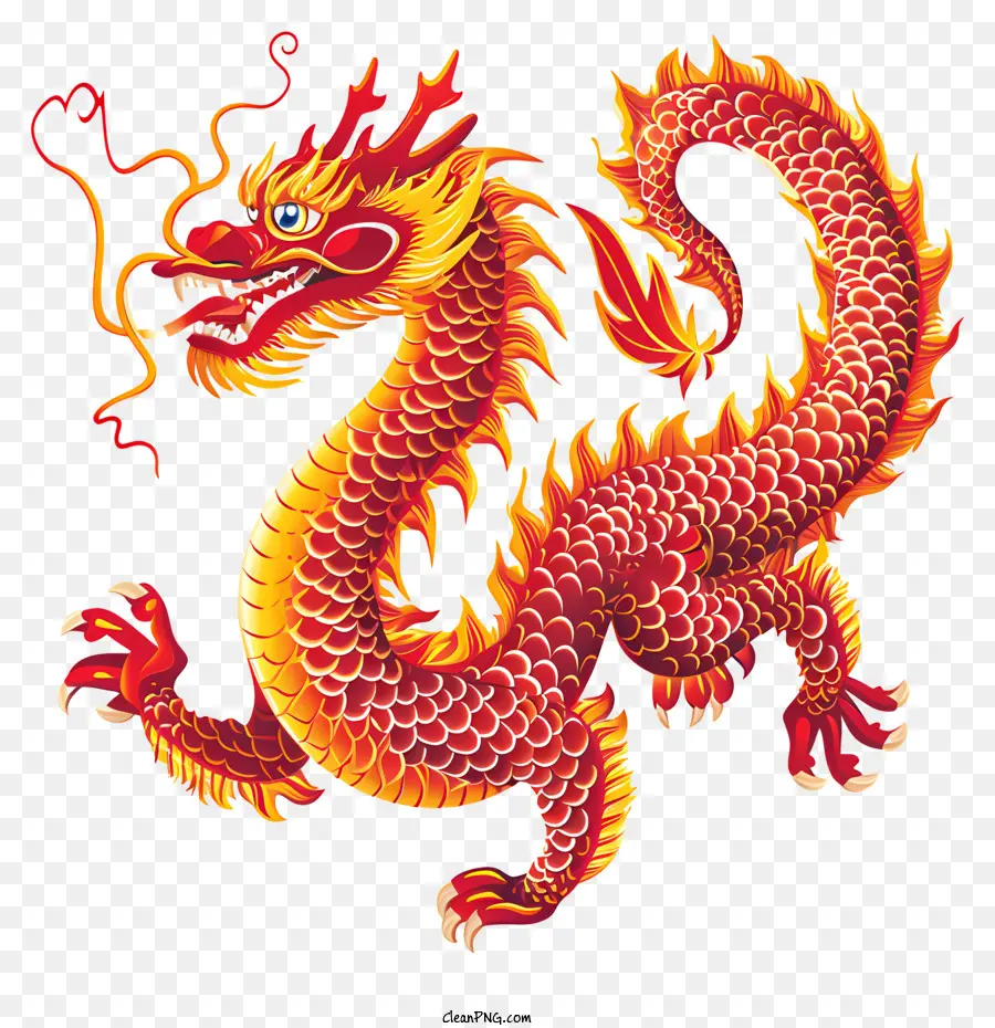 Año Nuevo Chino，Dragón Ilustración PNG