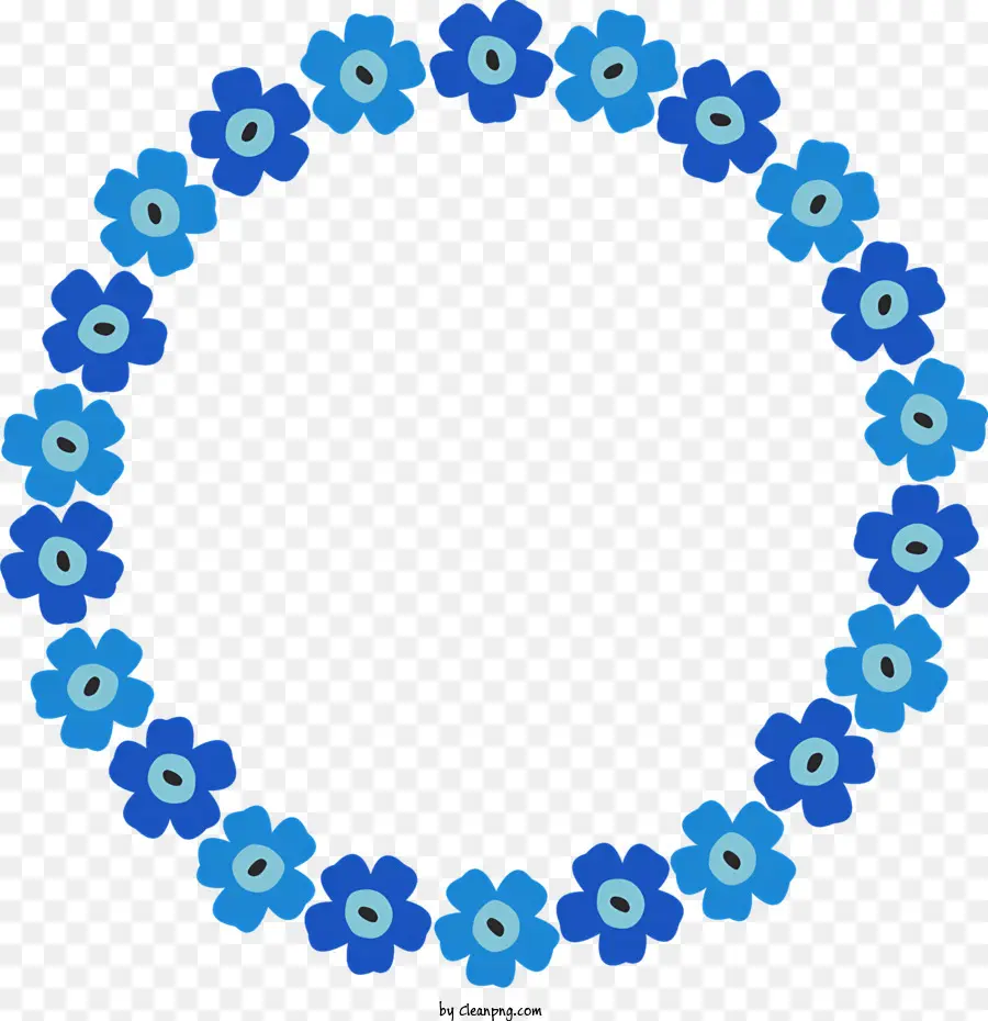 Marco De Círculo De Flores，Flores Azules PNG