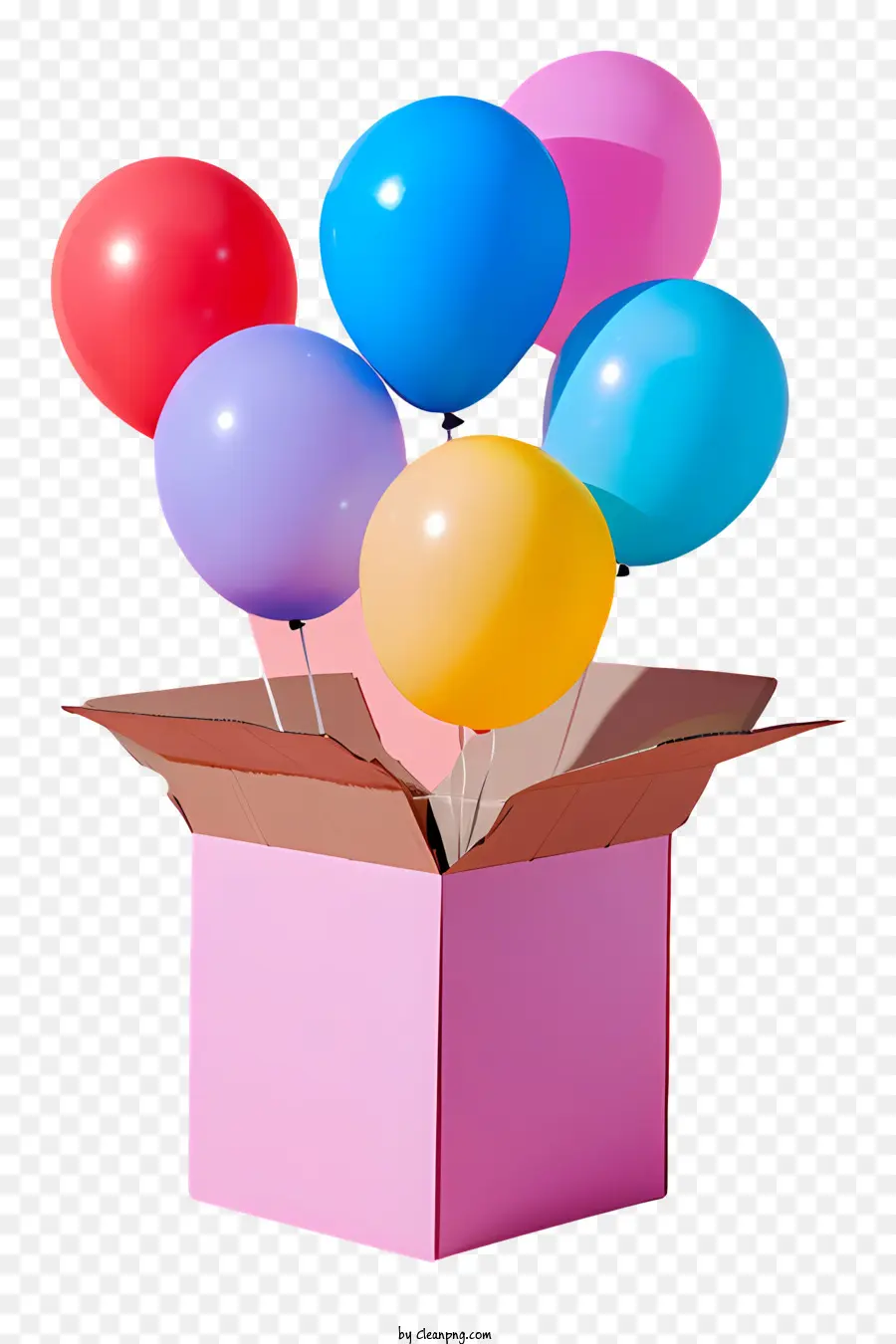 Globos，Caja De Cartón Rosa PNG