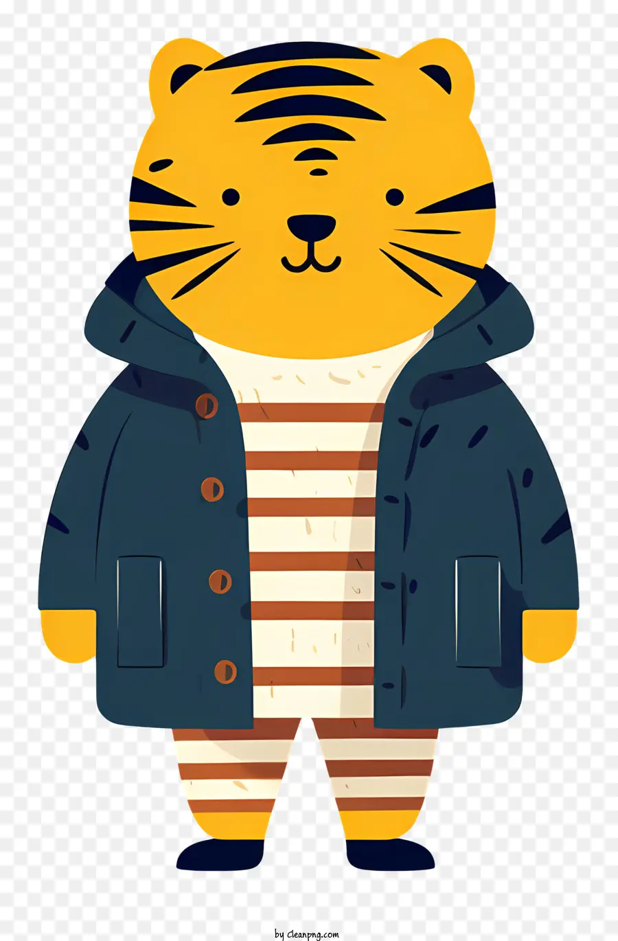 Cartoon Tiger，Tigre En Camisa A Rayas PNG