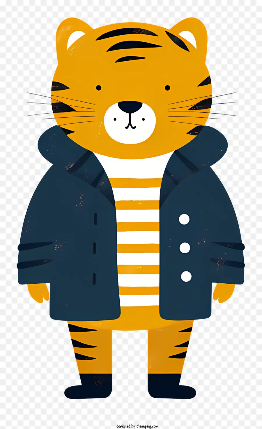 Cartoon Tiger，La Camisa De Rayas PNG