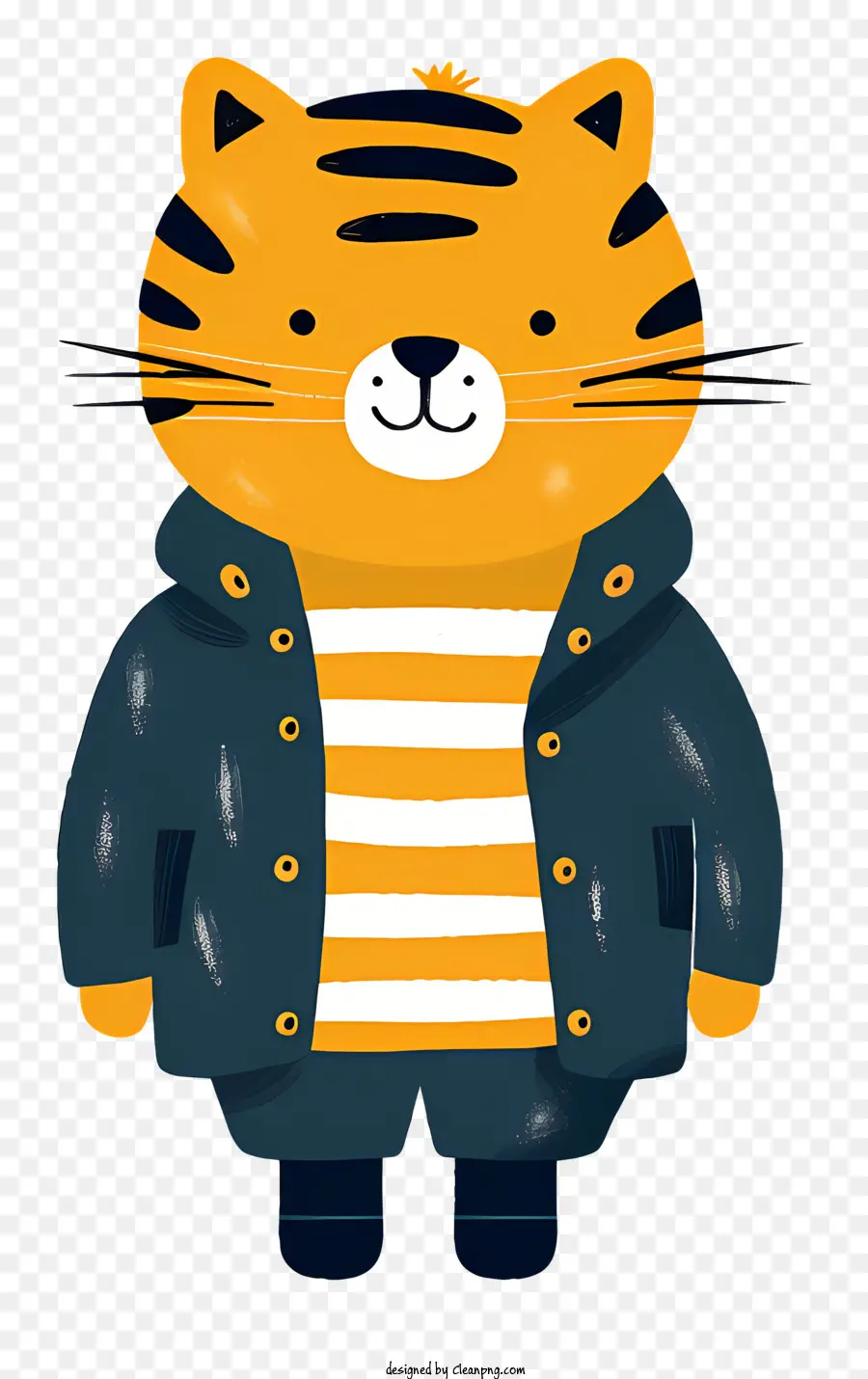 Cartoon Tiger，La Camisa De Rayas PNG