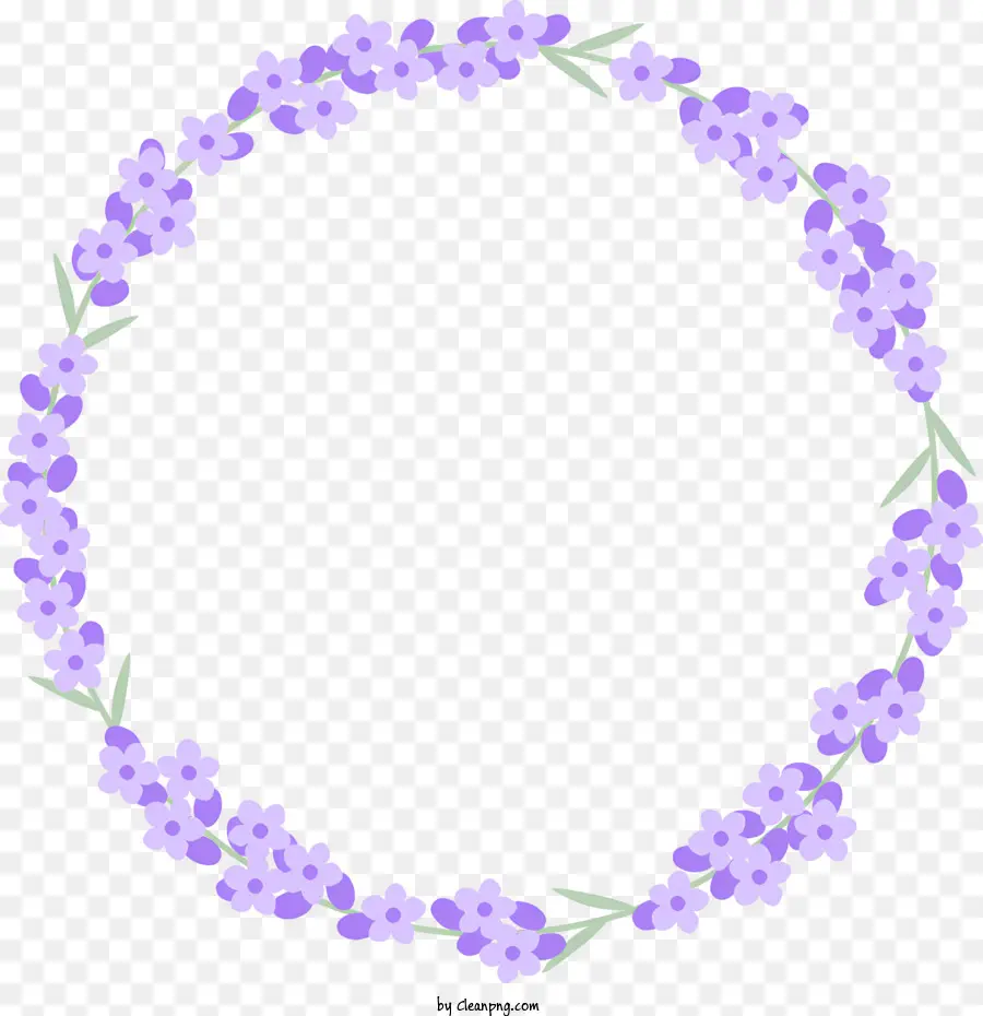 Marco De Círculo De Flores，Flores Moradas PNG