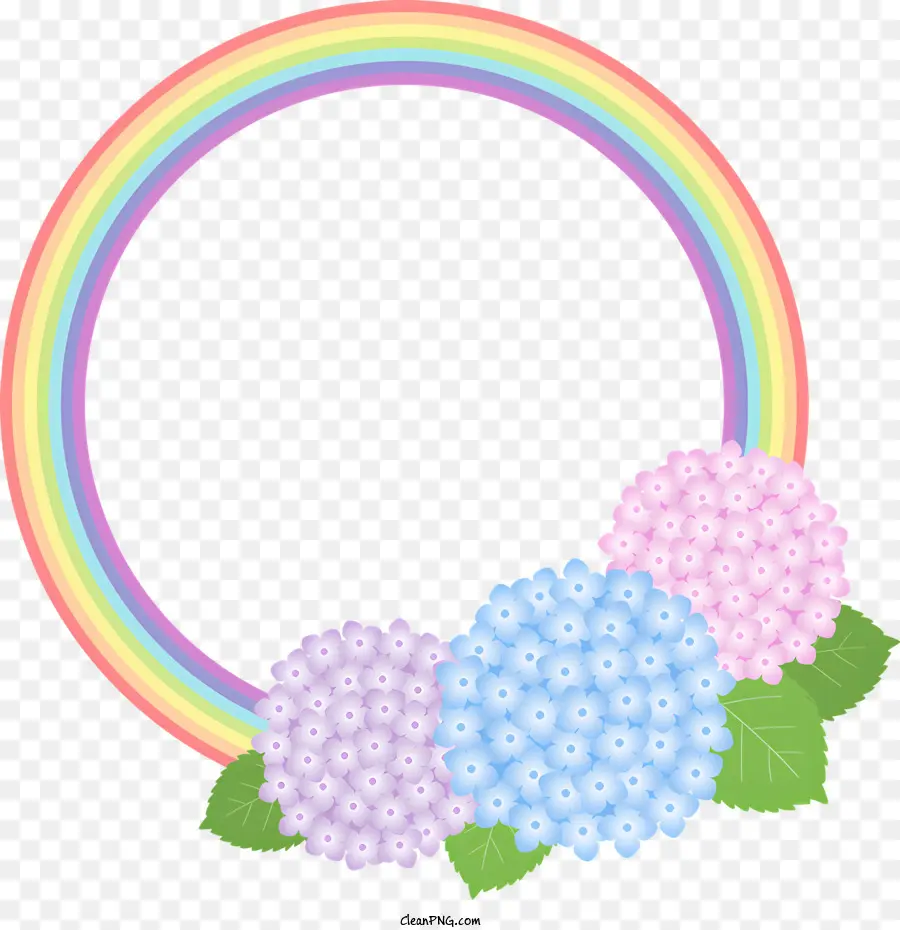 Marco De Círculo De Flores，Marco Del Círculo Del Arco Iris PNG