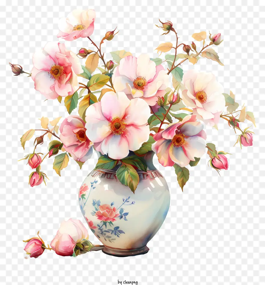 Flor De Rosa De Perro，Florero PNG