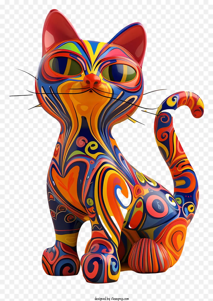 Gato Fantasioso，Gato Colorido PNG