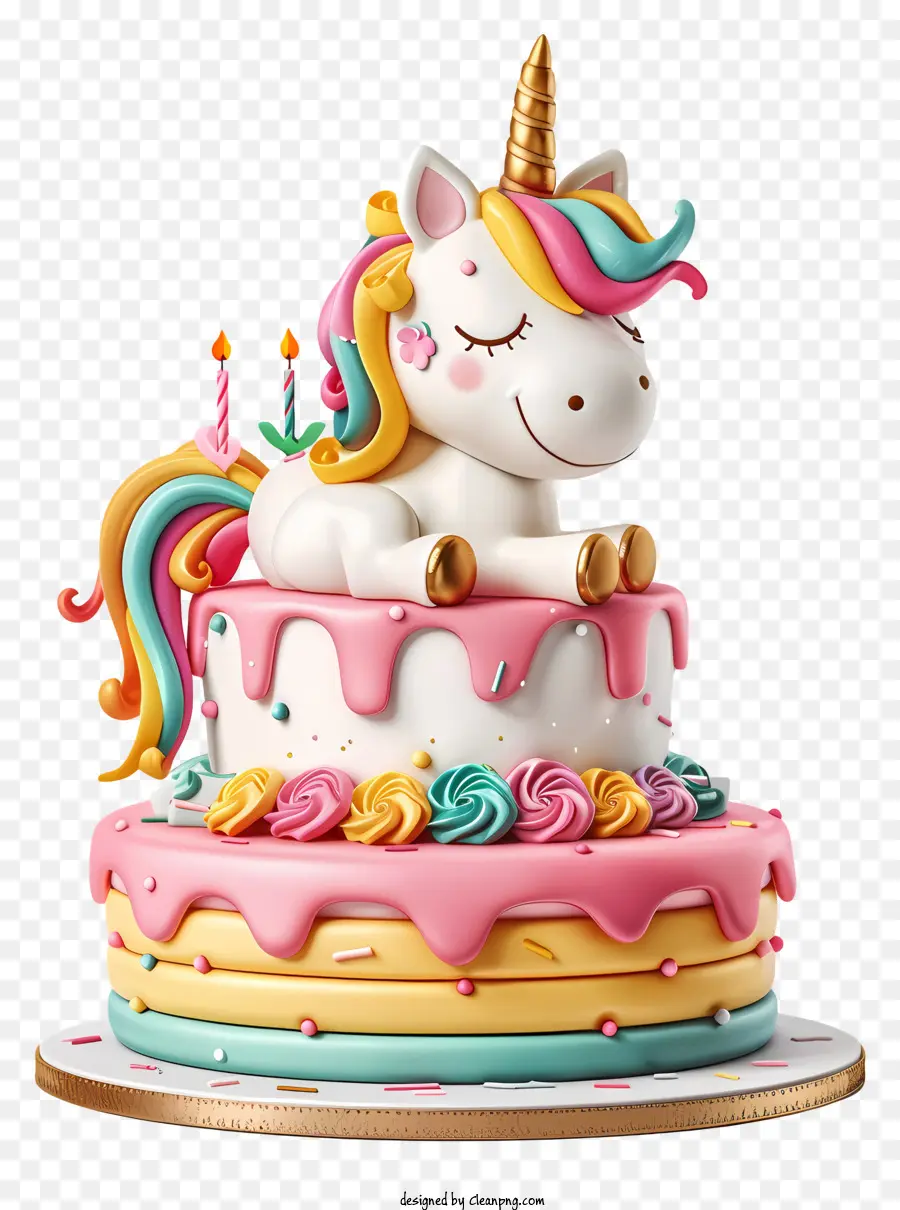 Pastel De Cumpleaños De Unicornio，Pastel De Unicornio PNG