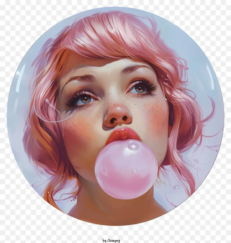 Día Del Chicle，Chica Con Chicle PNG