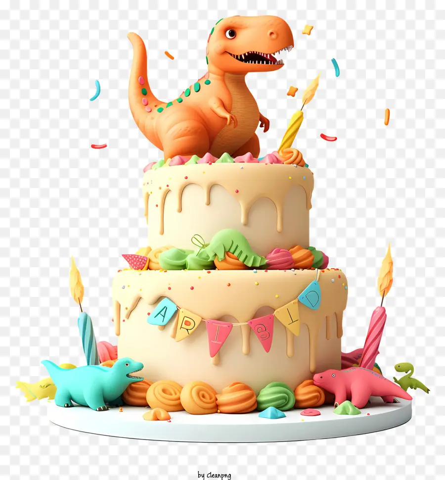 Pastel De Cumpleaños De Dinosaurio，Pastel De Dinosaurio PNG