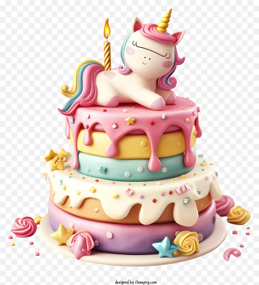 Pastel De Cumpleaños De Unicornio，Pastel De Unicornio PNG