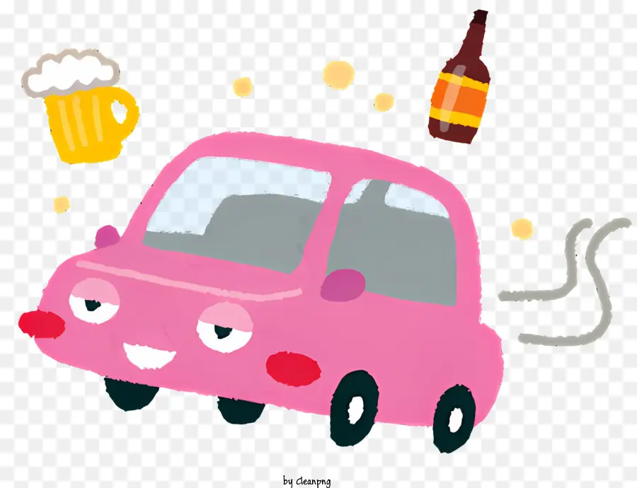 Beber En Coche，Rosa Coche PNG