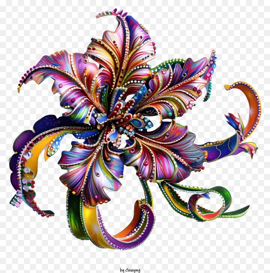 Mardi Gras Arte De Flores，Diseño Floral PNG