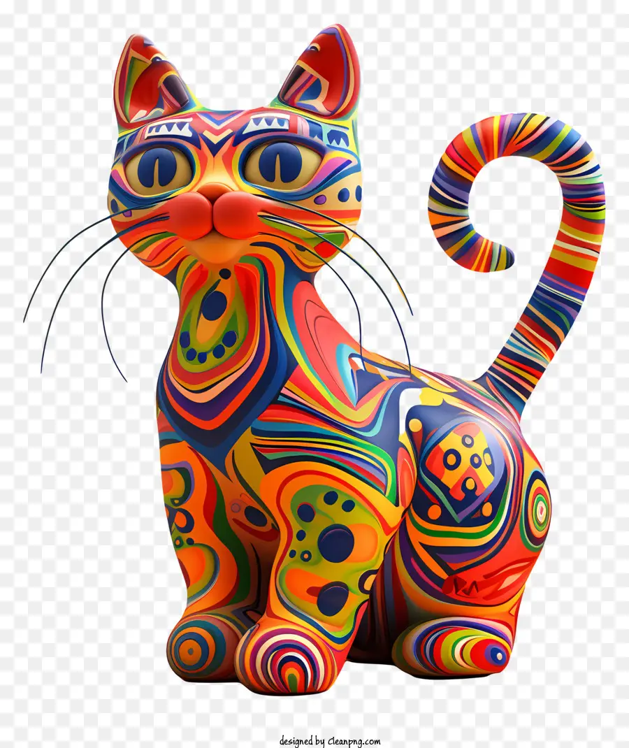 Gato Fantasioso，Figura De Gato Colorida PNG