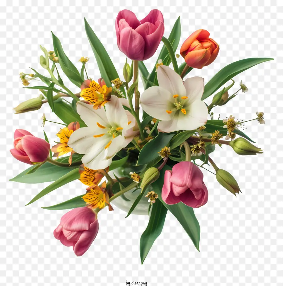 Ilustraciones Detalladas，Arreglo Floral Elegante PNG