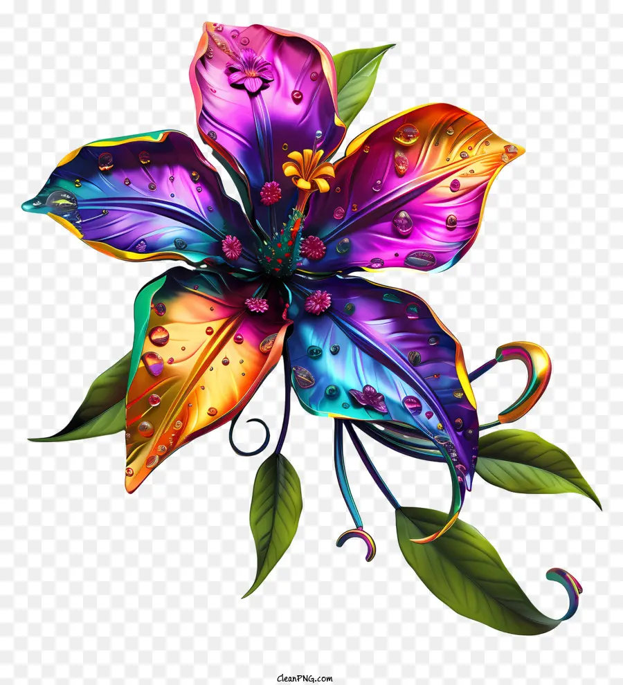 Mardi Gras Arte De Flores，Flor Colorida PNG