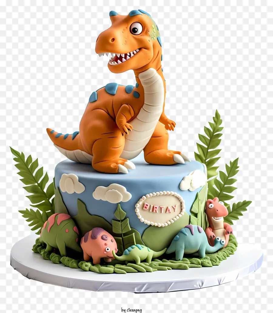 Pastel De Cumpleaños De Dinosaurio，Pastel PNG