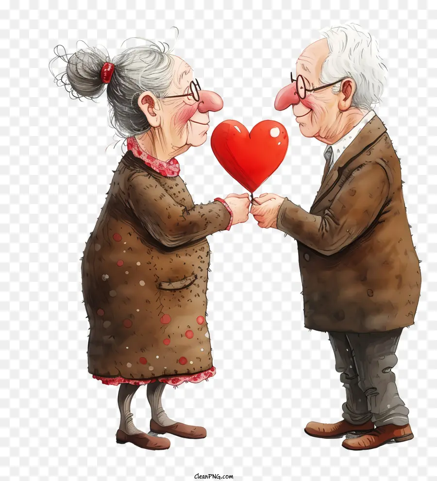 El Día De San Valentín，Old Couple PNG