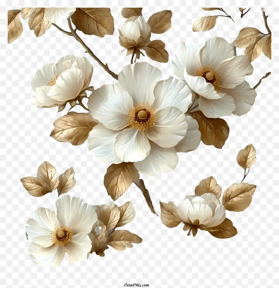 Fondo De Patrón Floral，Flor Blanca PNG