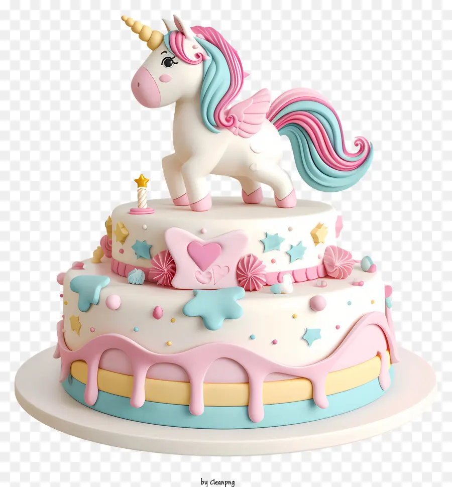 Pastel De Cumpleaños De Unicornio，Unicornio Pastel PNG