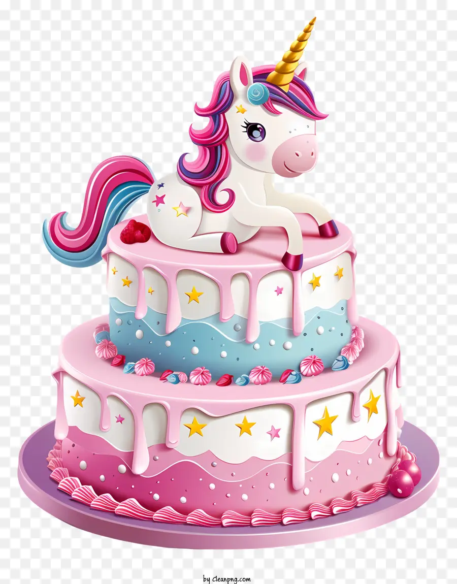 Pastel De Cumpleaños De Unicornio，Pastel De Unicornio PNG