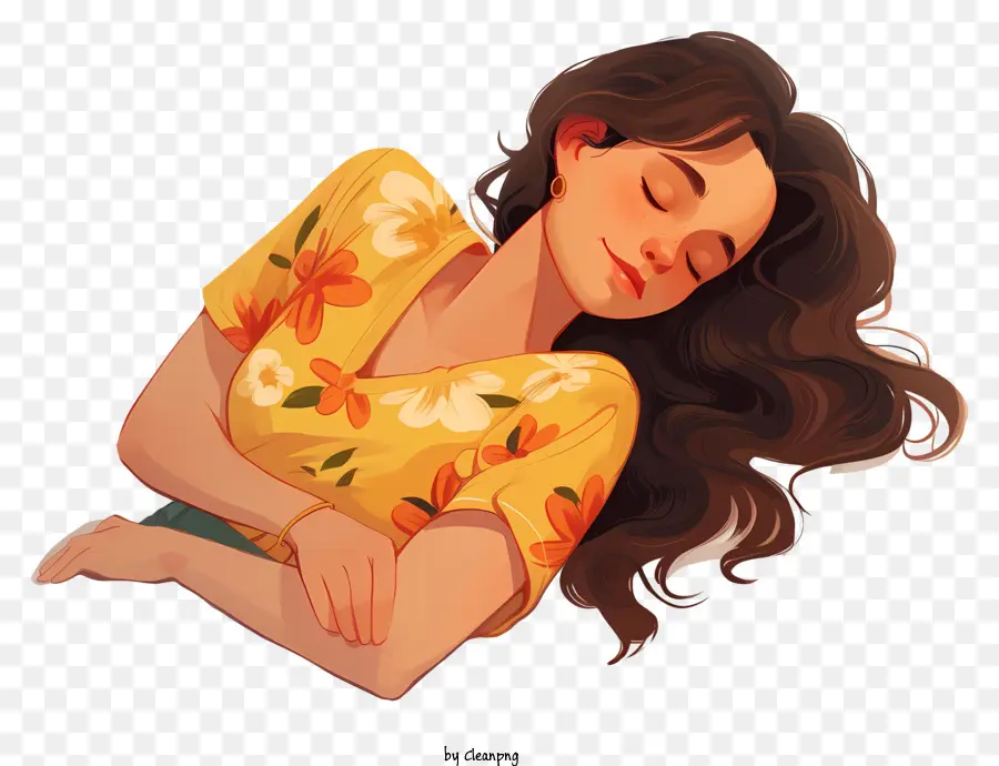 Día De La Siesta，Mujer Dormida PNG