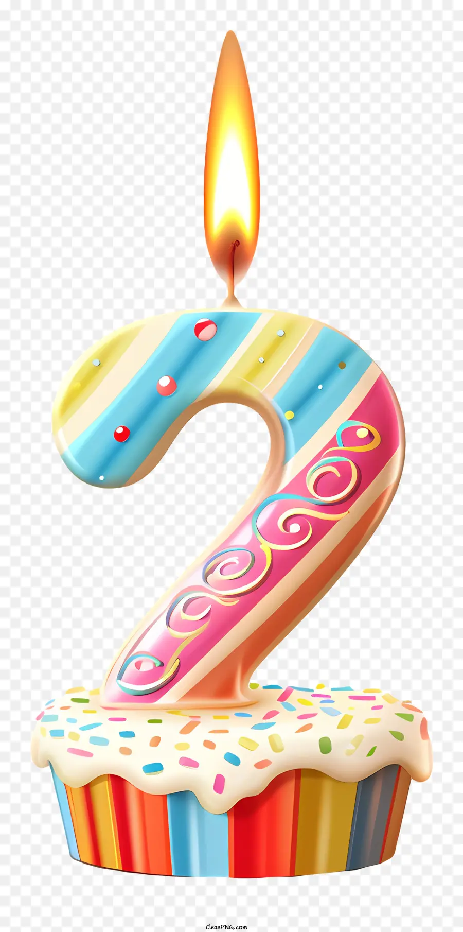 Vela De Cumpleaños Número 2，Vela De Cumpleaños PNG