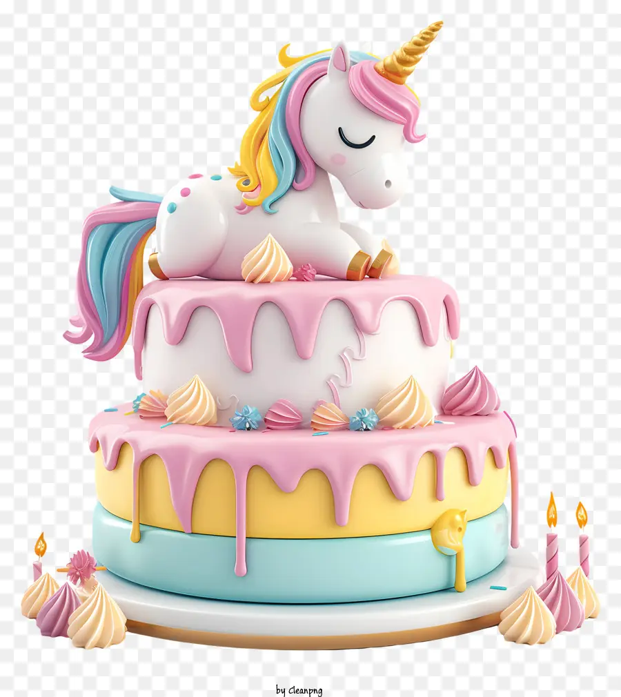 Pastel De Cumpleaños De Unicornio，Pastel De Cumpleaños PNG