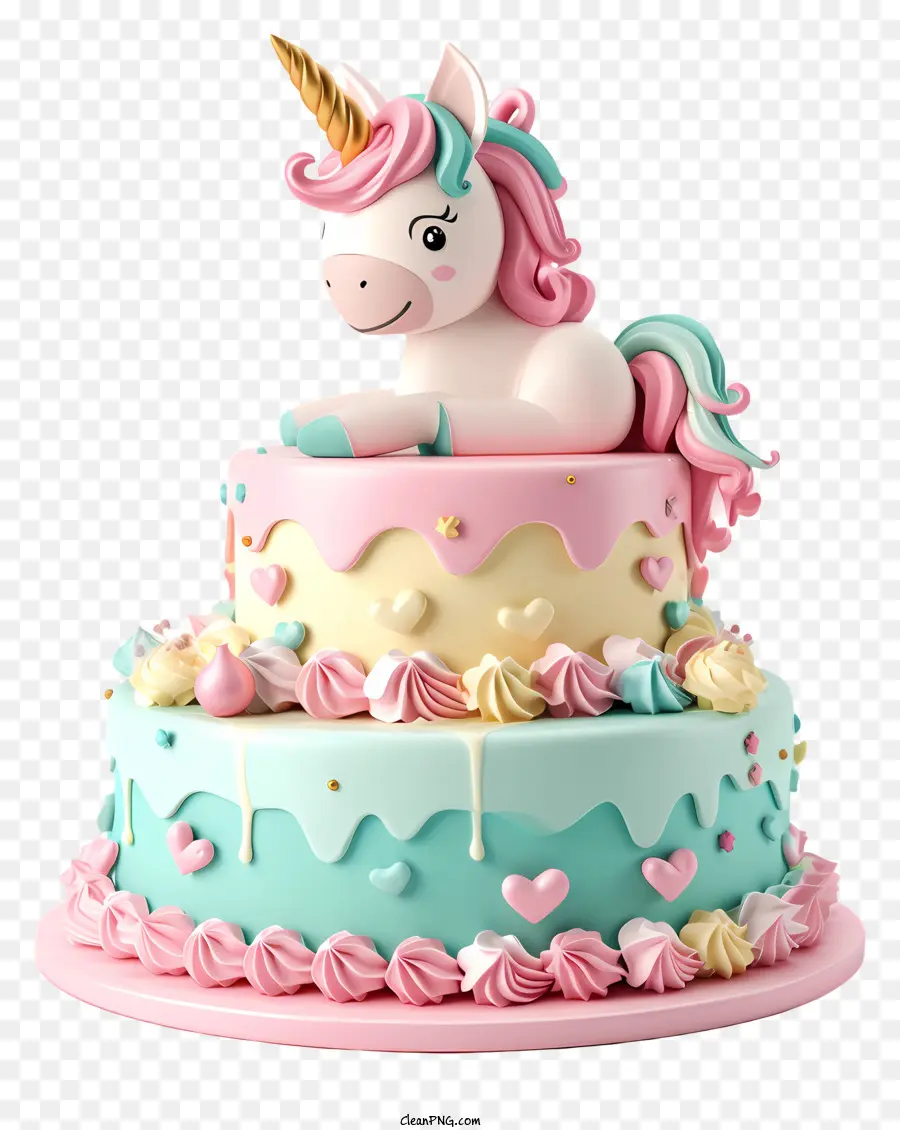 Pastel De Cumpleaños De Unicornio，Pastel De Cumpleaños PNG