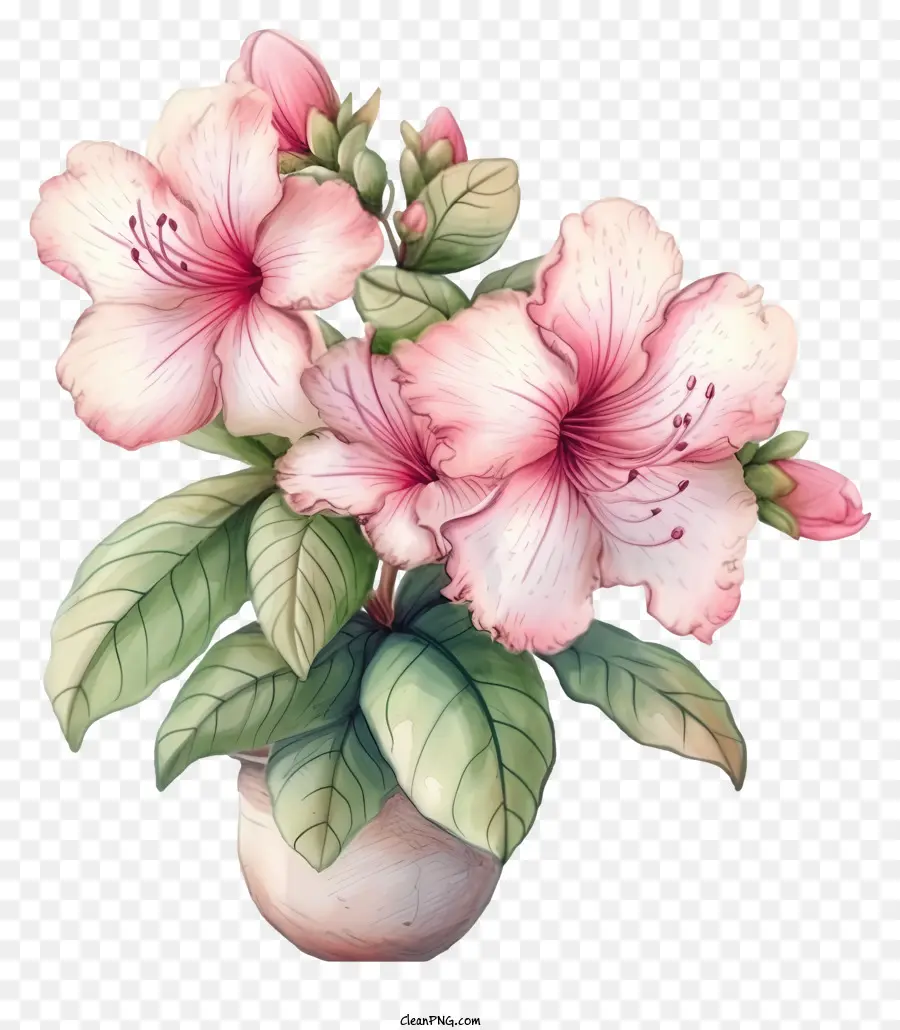 Diseño De Dibujo De Vector De Flores De Azalea Elegante，Pintura PNG