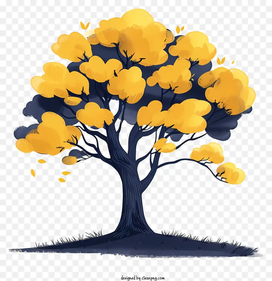 árbol De Roble，Hojas Amarillas PNG