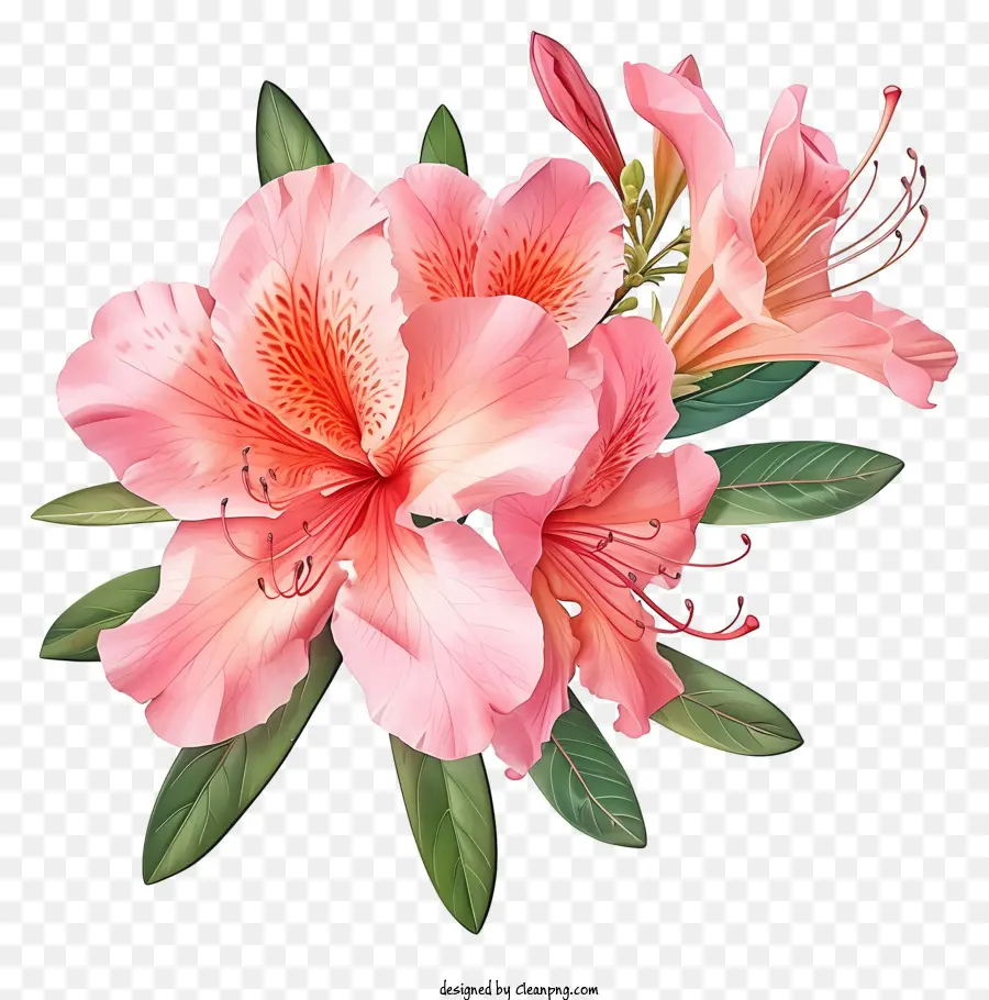 Al Estilo De La Ilustración Romántica，Elegante Flor De Azalea PNG