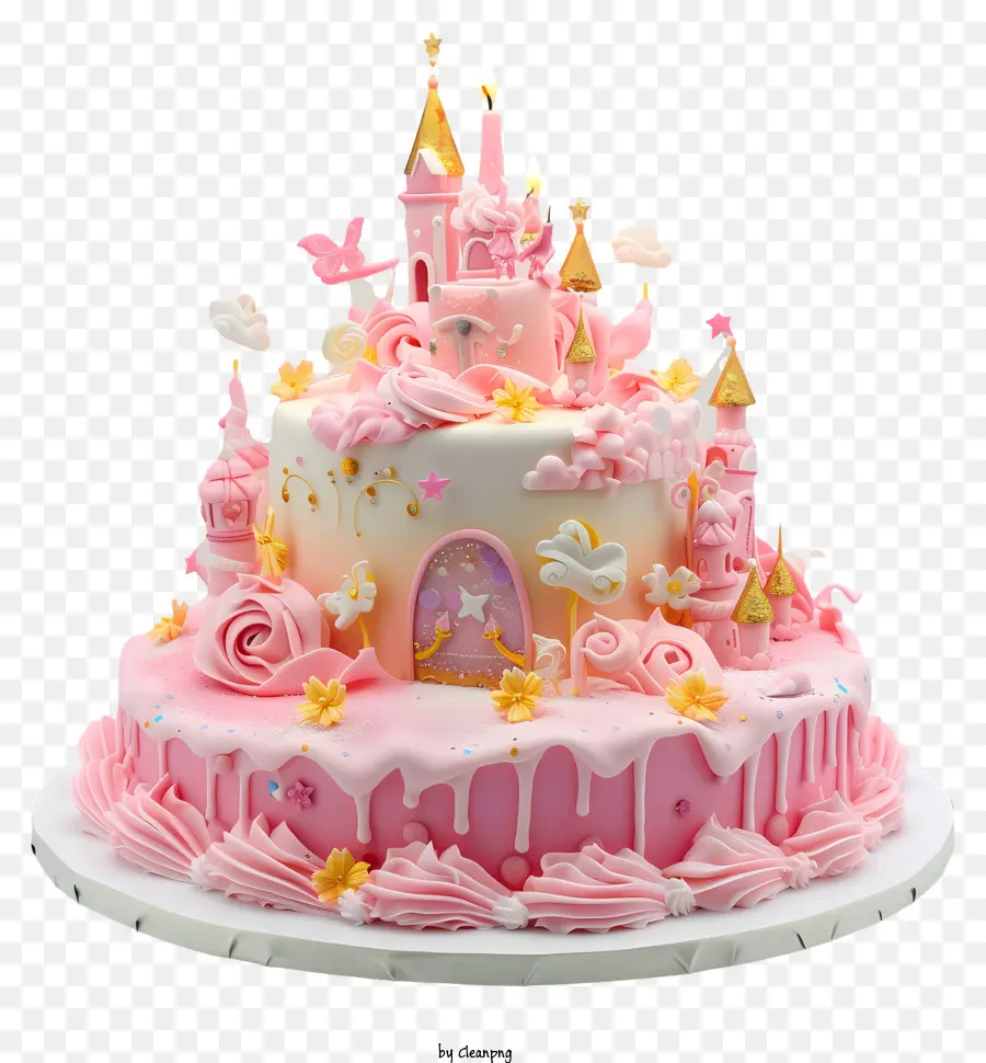 Pastel De Cumpleaños De Princesa，Pastel De Castillo PNG