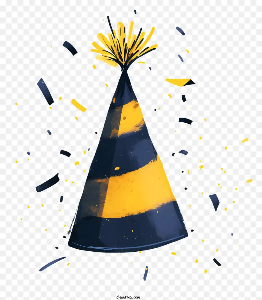 Sombrero De Fiesta，Sombrero De Fiesta Amarillo Y Negro PNG