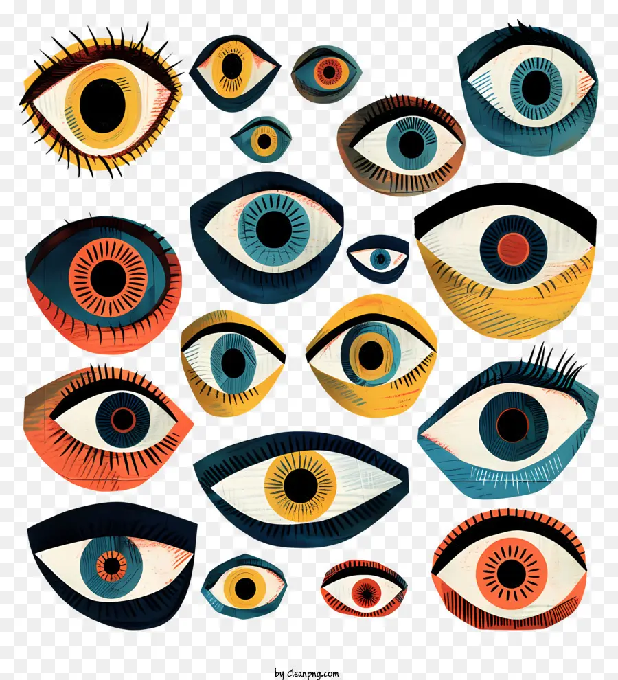 Ojos Saltones，Ojos Abstractos Coloridos PNG