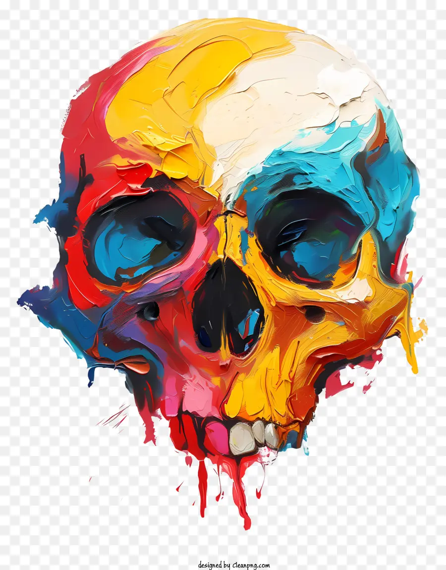 Calavera De Muerte，Calavera Colorida PNG