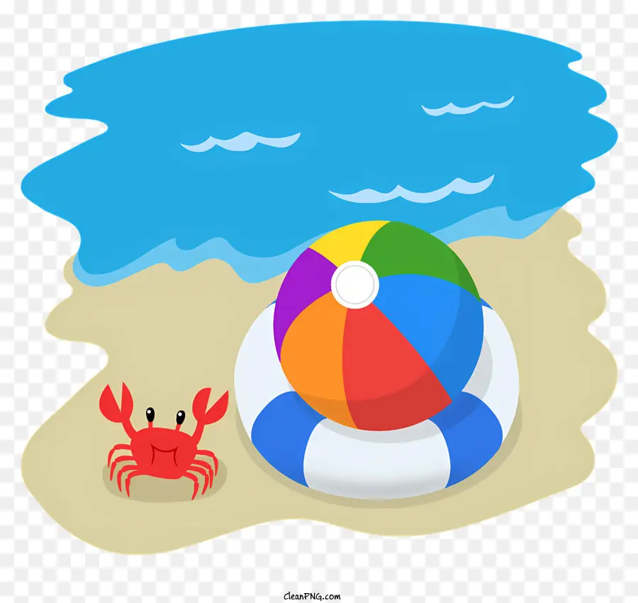 Escena De Playa，Pelota De Playa PNG