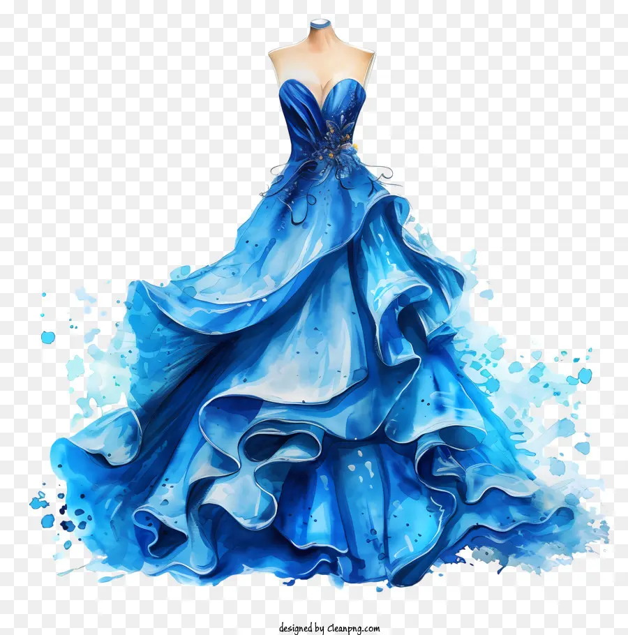 Vestido En El Día Azul，Azul Vestido PNG