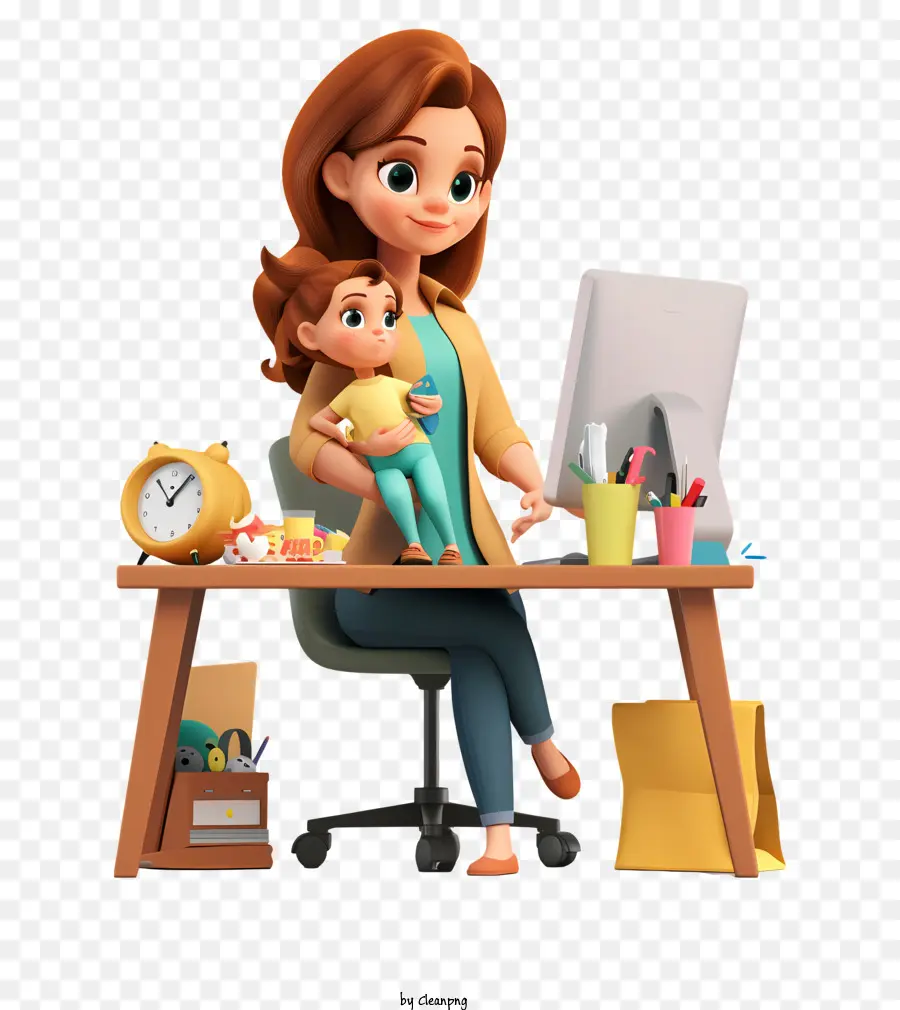 Día De Las Madres Trabajadoras，Madre E Hijo PNG