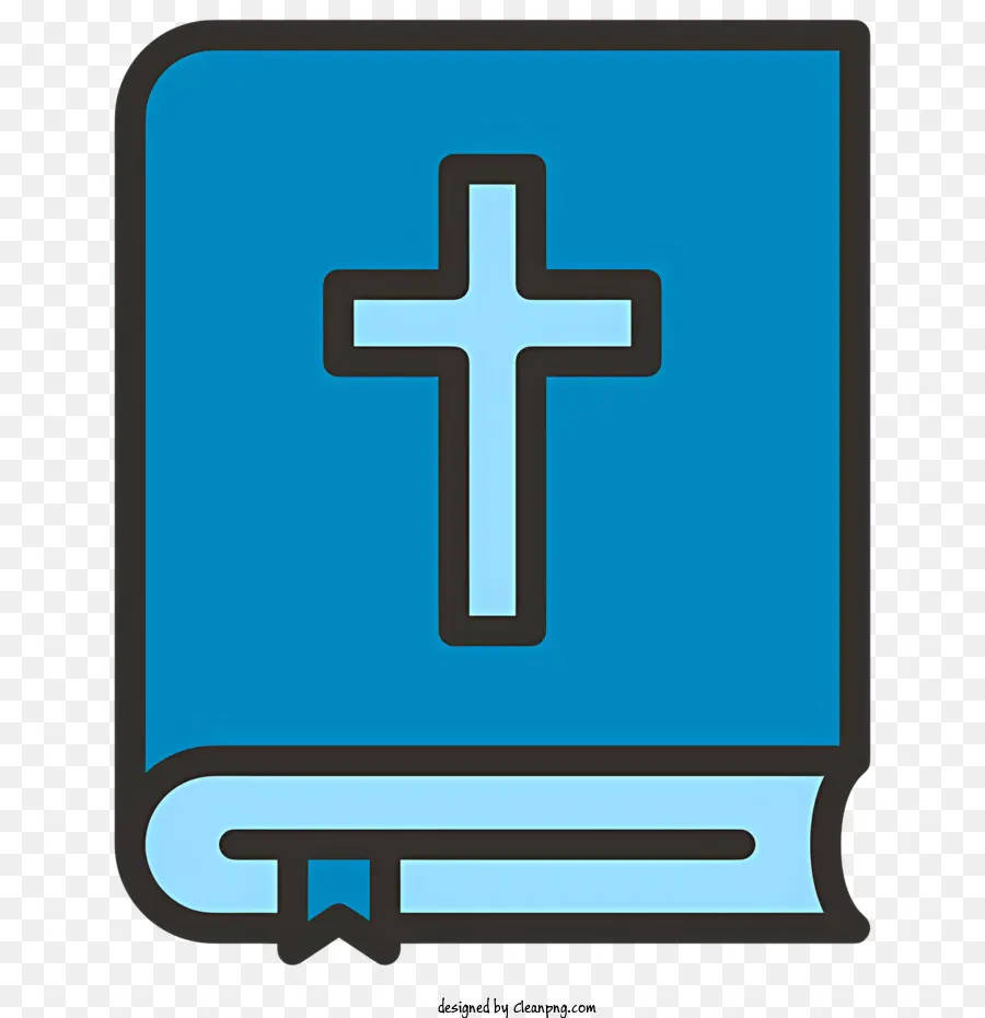 Icono Del Libro De La Santa Biblia，Libro Azul Con Cruz PNG