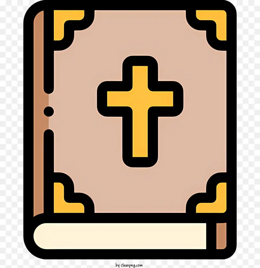 Icono Del Libro De La Santa Biblia，Libro Marrón Con Cruz PNG